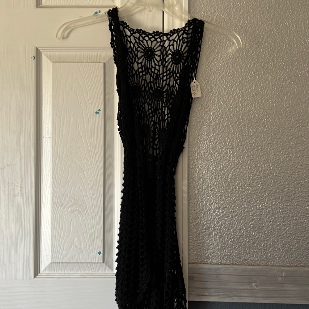 Boutique tie waist crochet vest